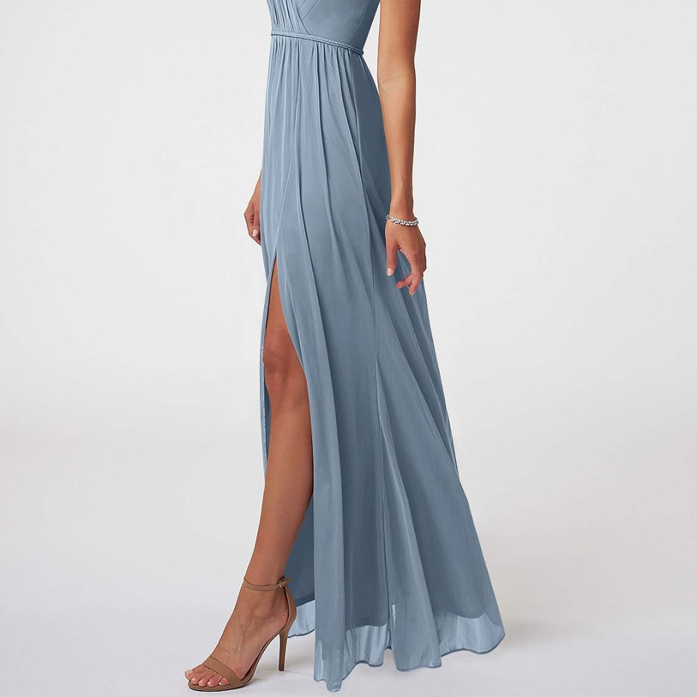 Azazie Dusty Blue Wedding Bridesmaid Dress Brand New Never Worn